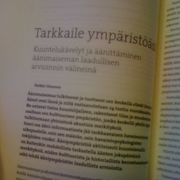 Ääniantropologinen äänimaisemakompetenssiharjoitelma at Turun Kaupunginkirjasto 