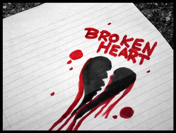 bleeding broken heart