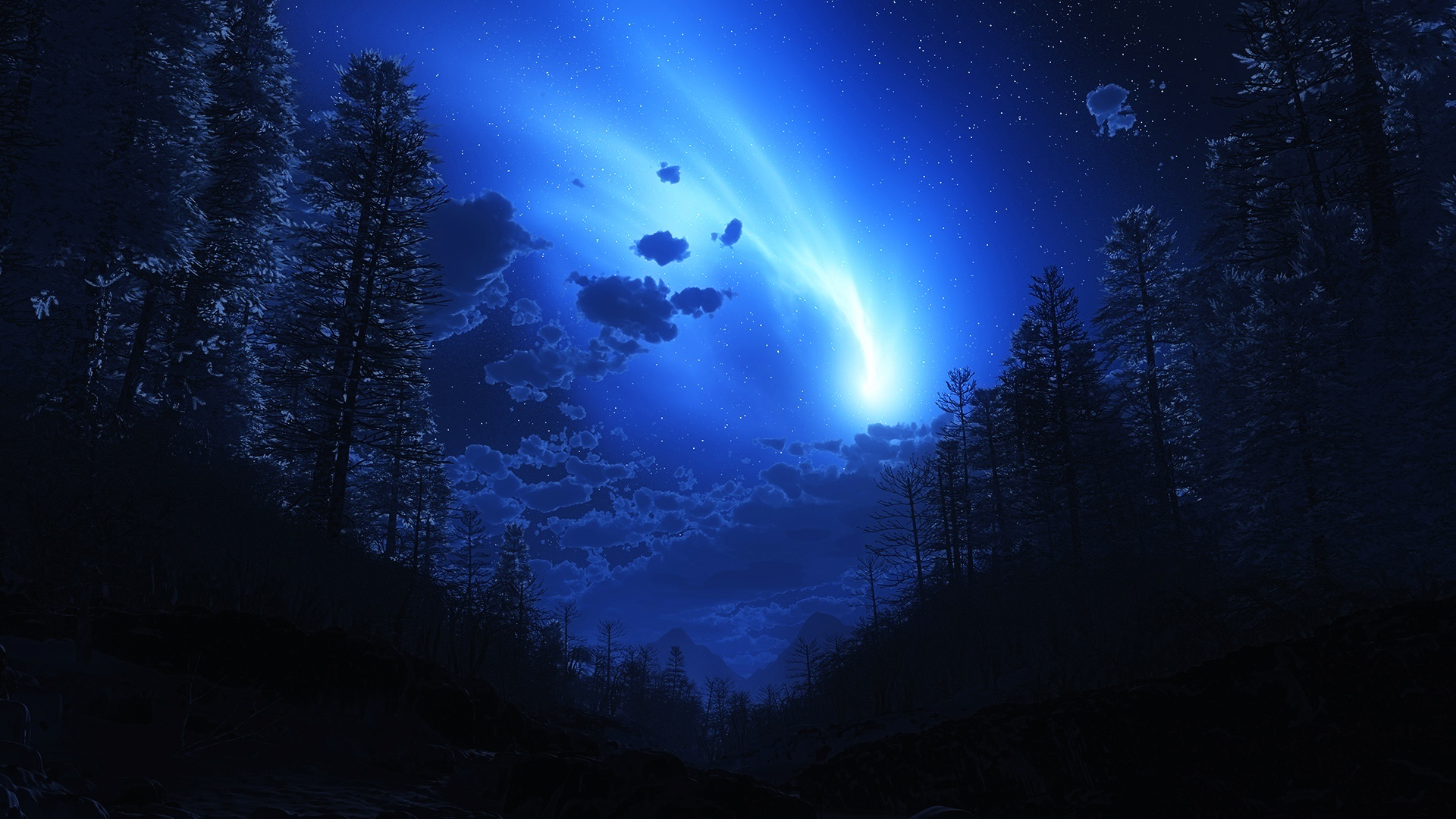 Landscape wallpaper, Starry night wallpaper, Fantasy landscape
