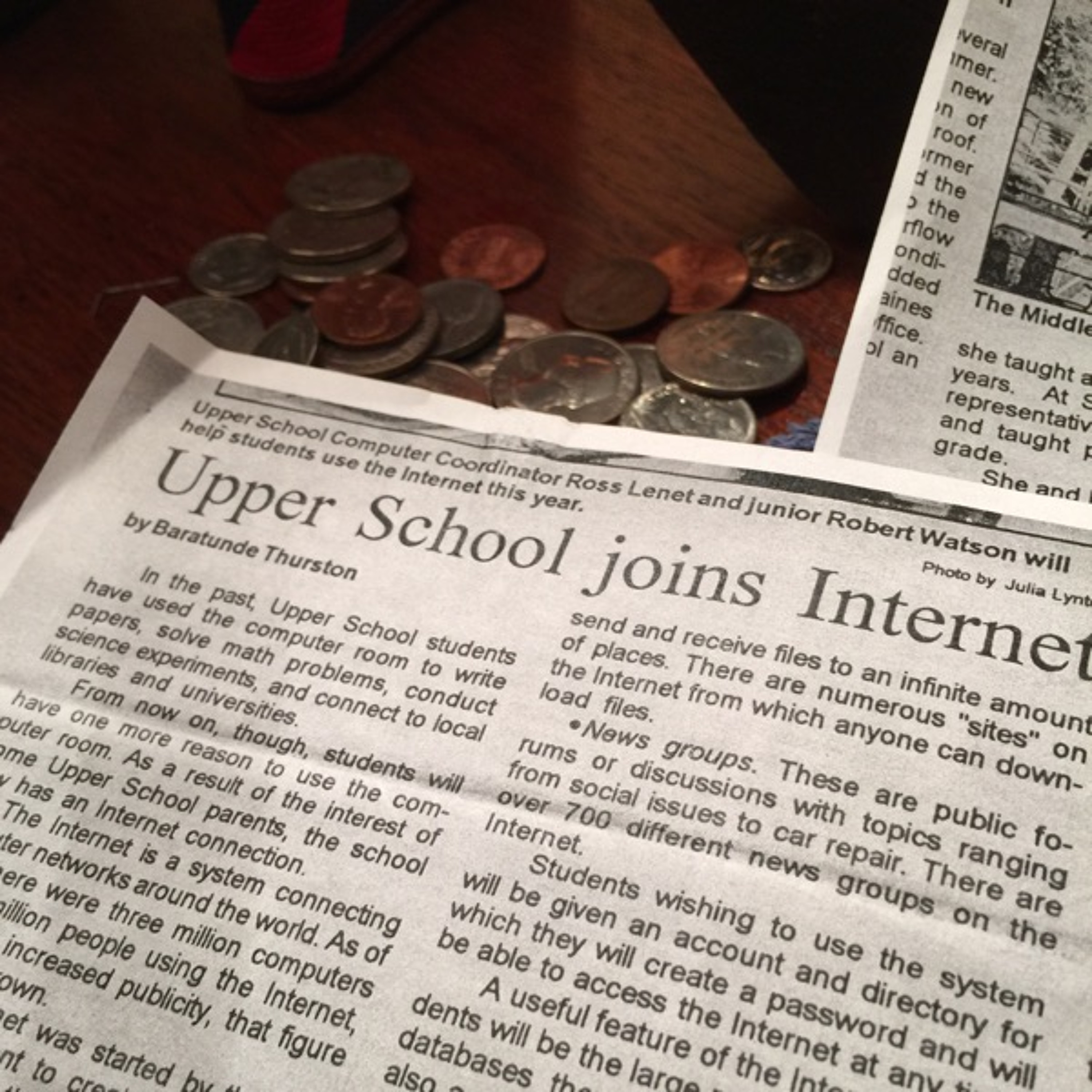 I read a 1993 article about my high school getting the internet
