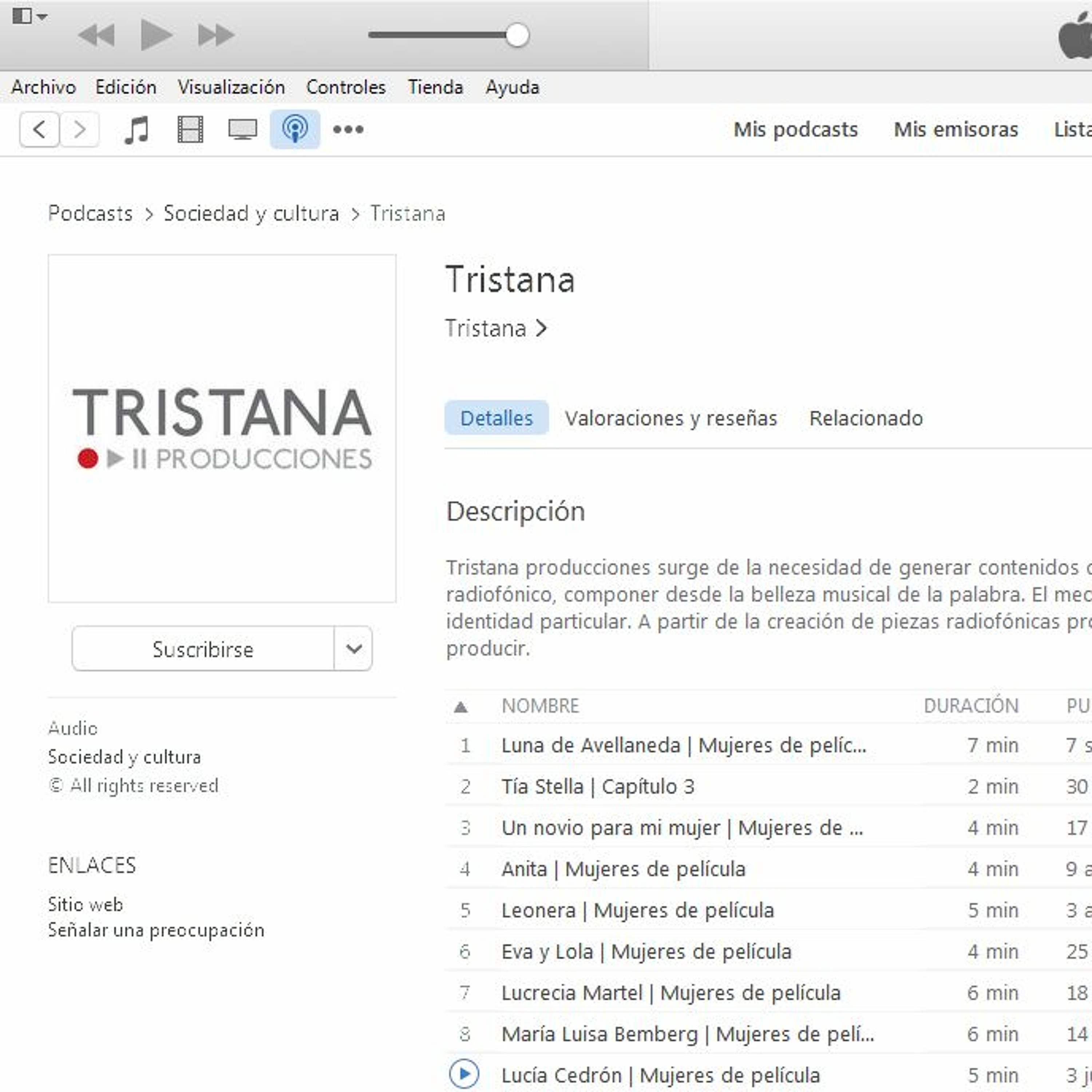 Tristana también en iTunes
