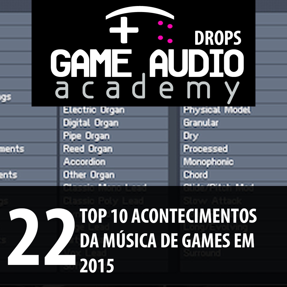 Game Audio Drops 22 - Top 10 acontecimentos da música de games em 2015