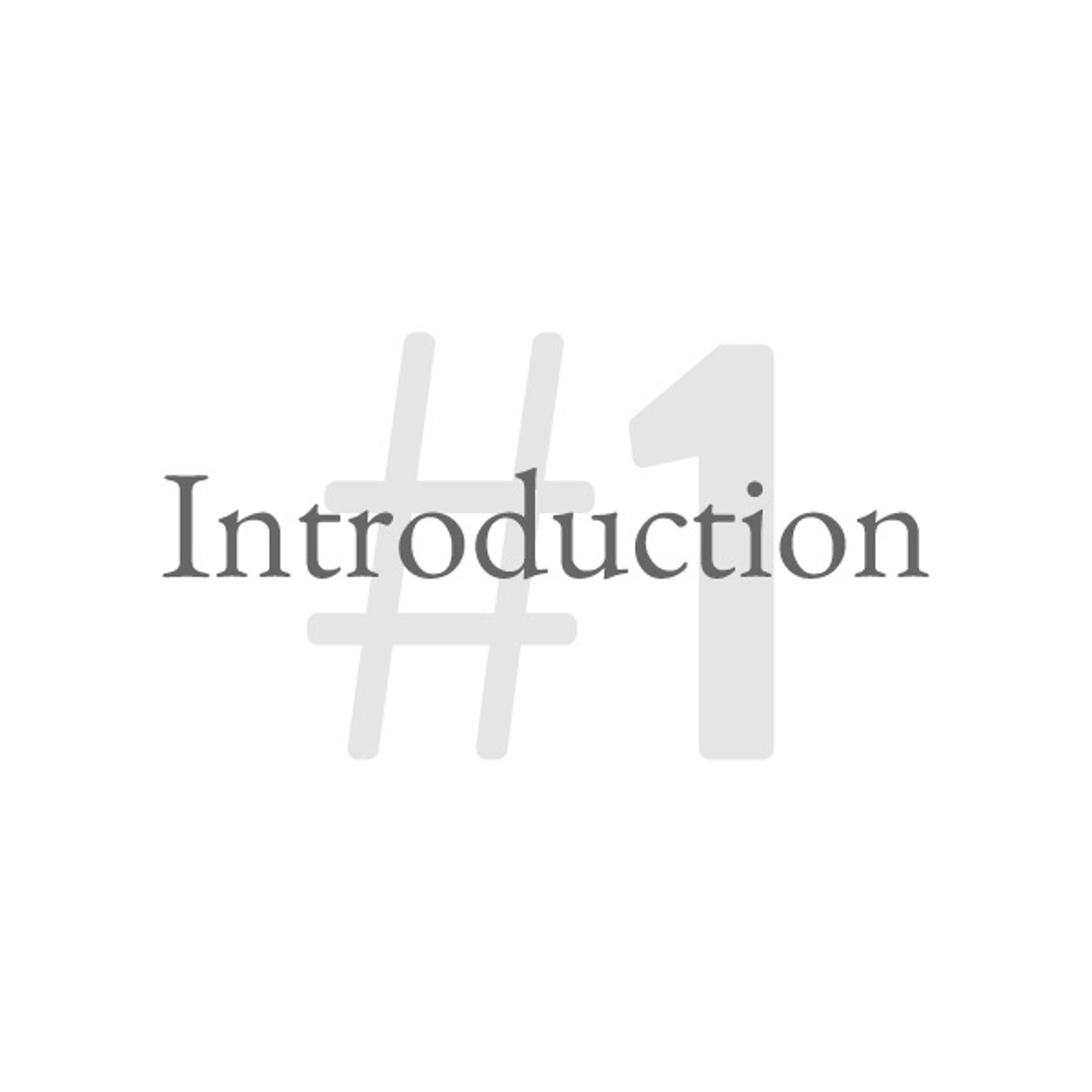 #1 - Introduction