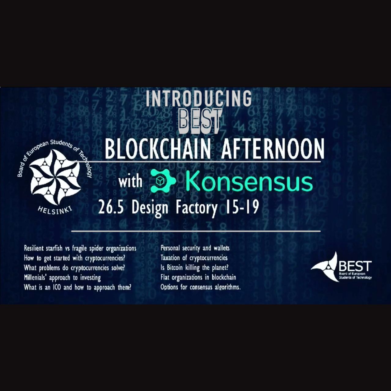 Blockchain Afternoon #1 Introducing BEST Helsinki