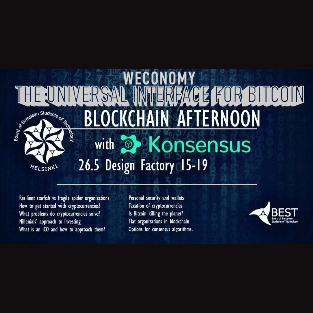 Blockchain Afternoon #12 Introduction to Weconomy