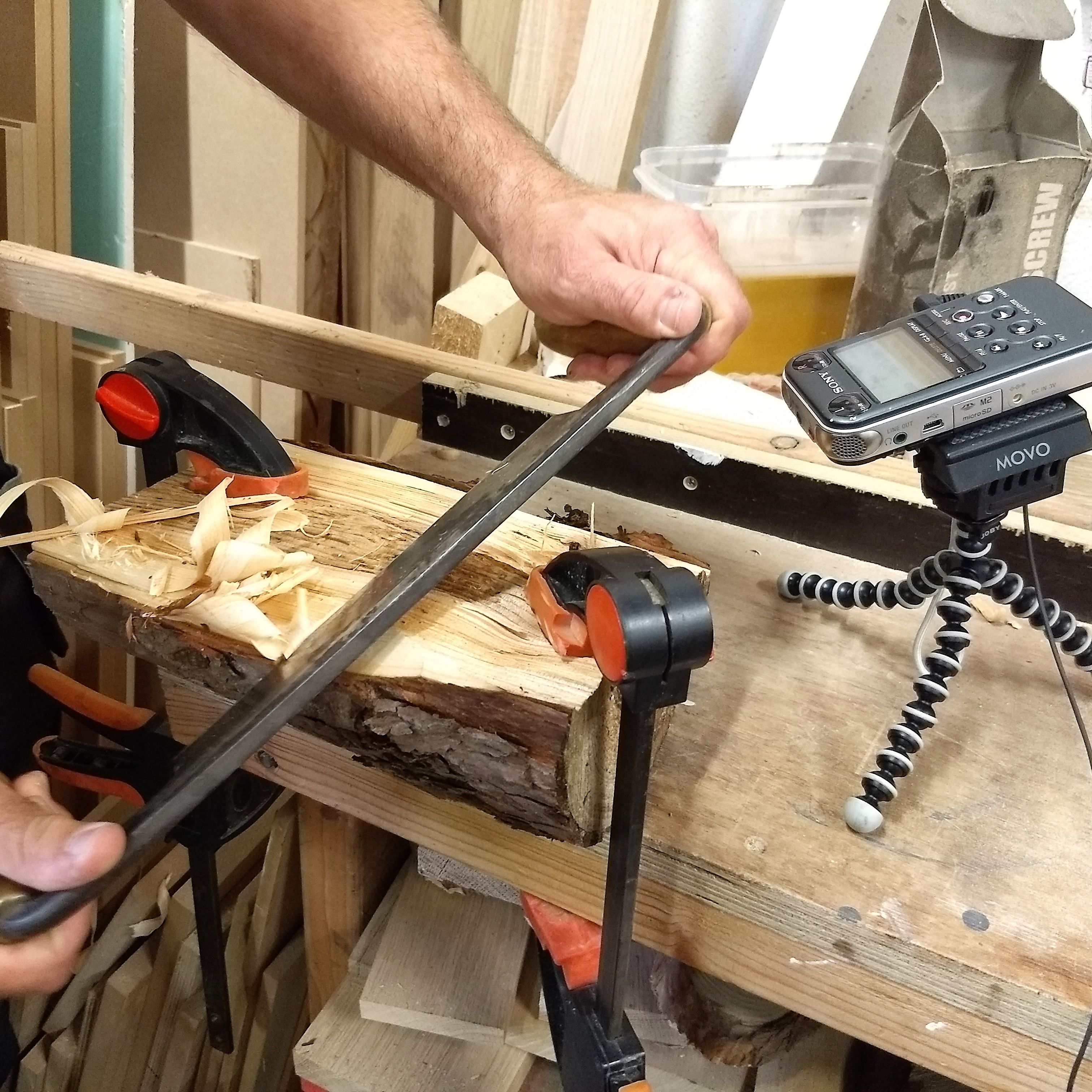 Alistair Park Woodcarving - Drawknife on Larch