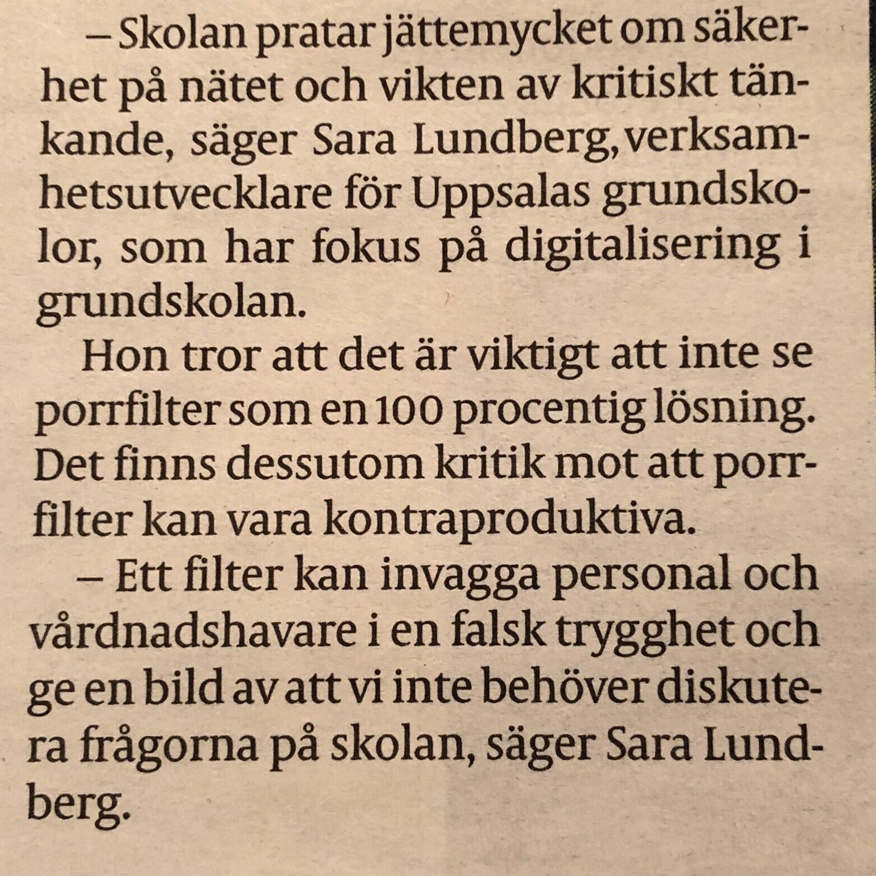 Lundberg&Wallberg - skolspånar "Porrfilter i skolan"