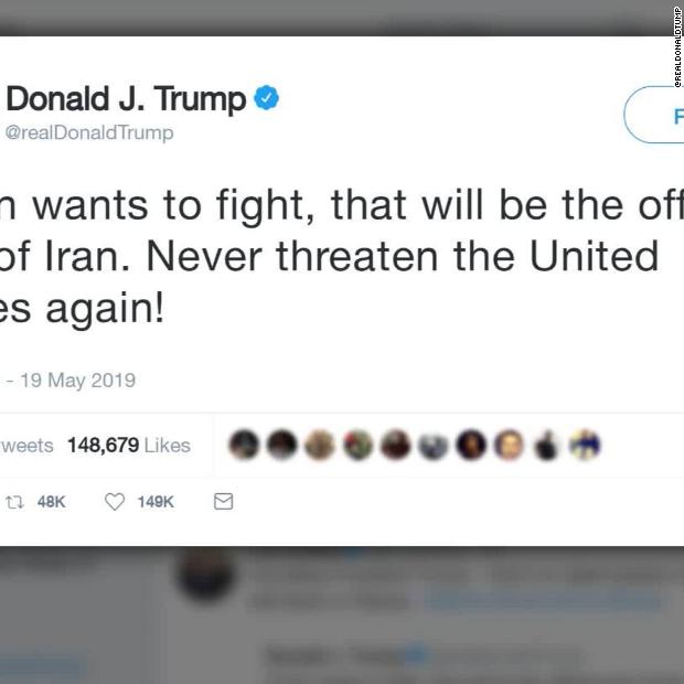 Trump advierte a Irán que no vuelva a amenazar a Estados Unidos