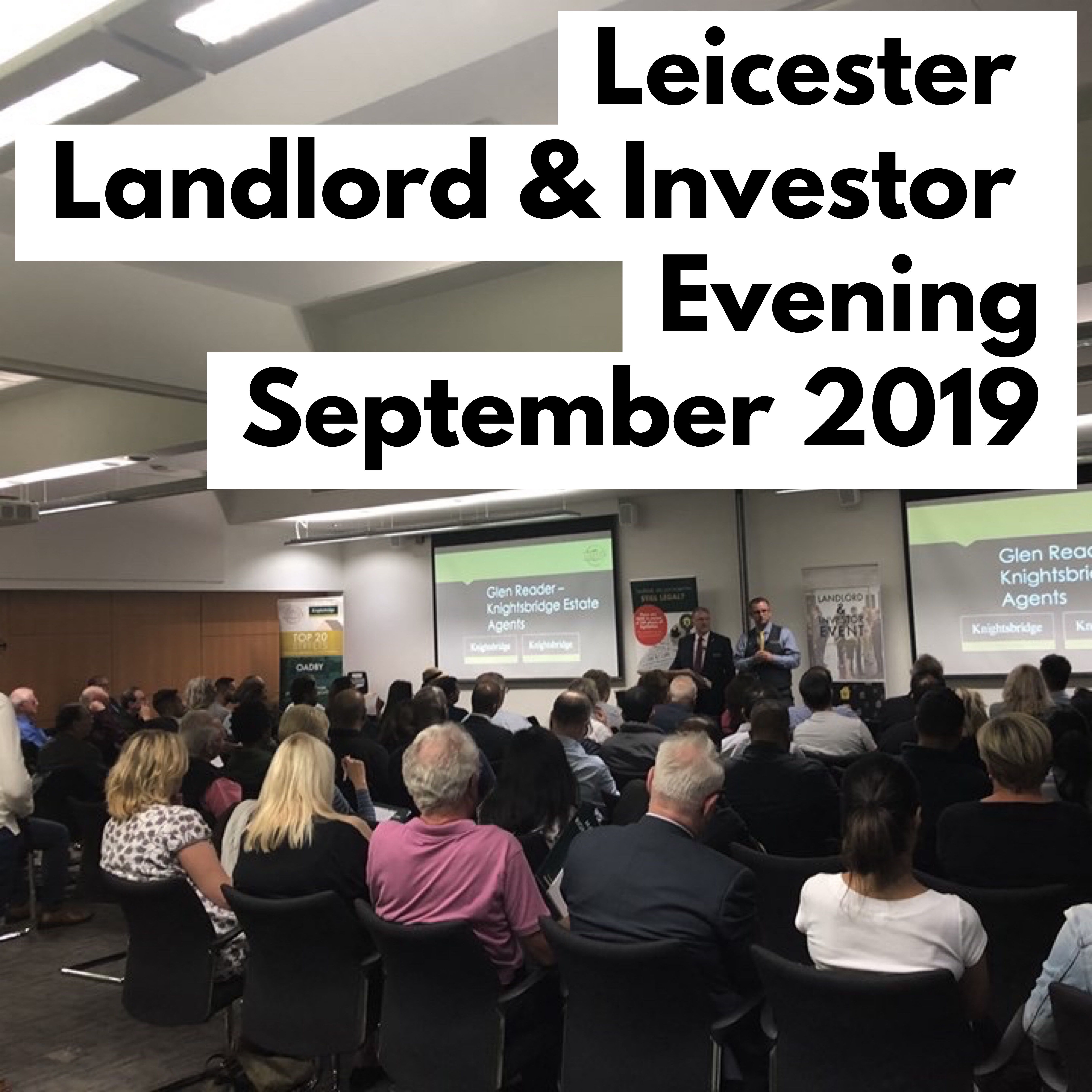 Leicester Landlord & Investor Advice Evening - September 2019