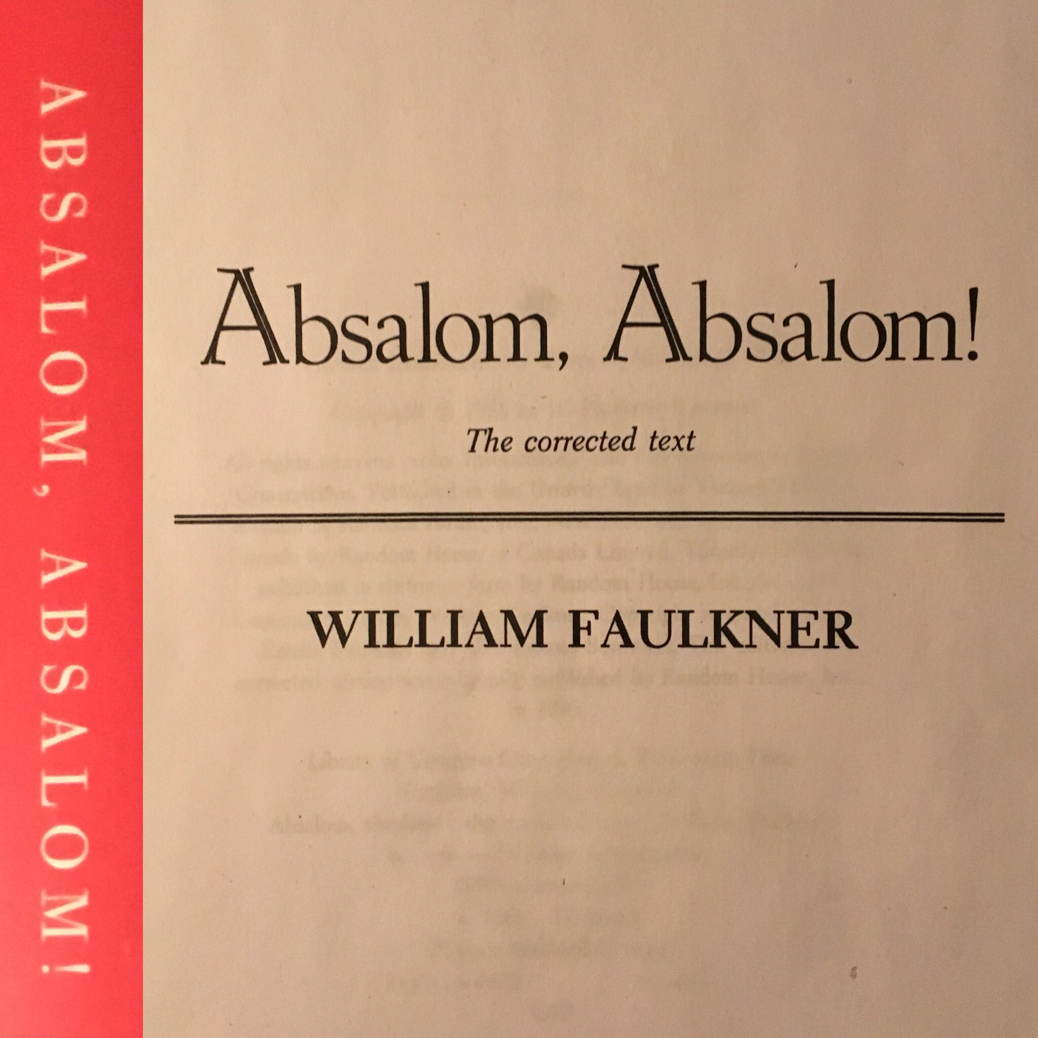 41: Harold Rogers on ABSALOM, ABSALOM! (1936) by Billy Faulkner