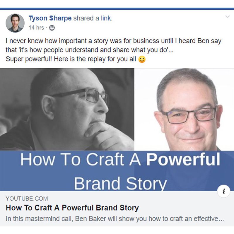 MASTERMIND - How to Craft a Powerful Brand Story with Ben Baker Jan 20 2020