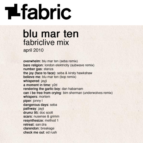 Blu Mar Ten - FabricLive Mix - April 2010
