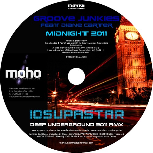 Groove Junkies feat Diane Carter '' Midnight'' IOSUPASTAR Deep Underground 2011 Remix