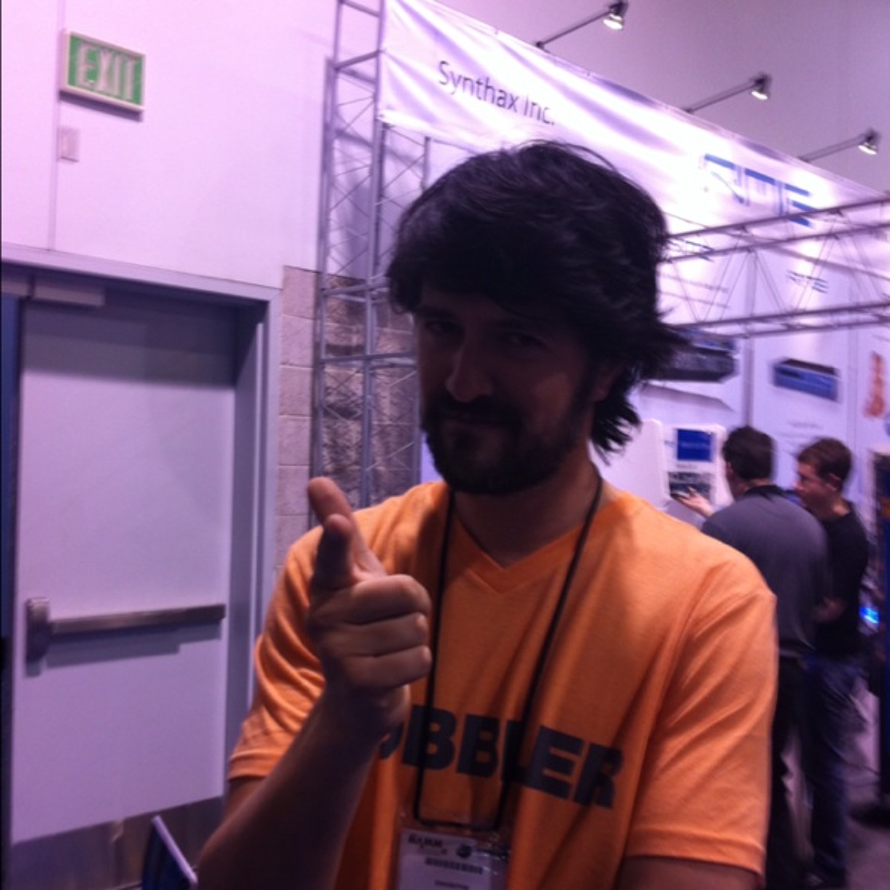 Chris gobbler at NAMM at Anaheim Hilton Pool Smoking Section on Thursday afternoon episode artwork