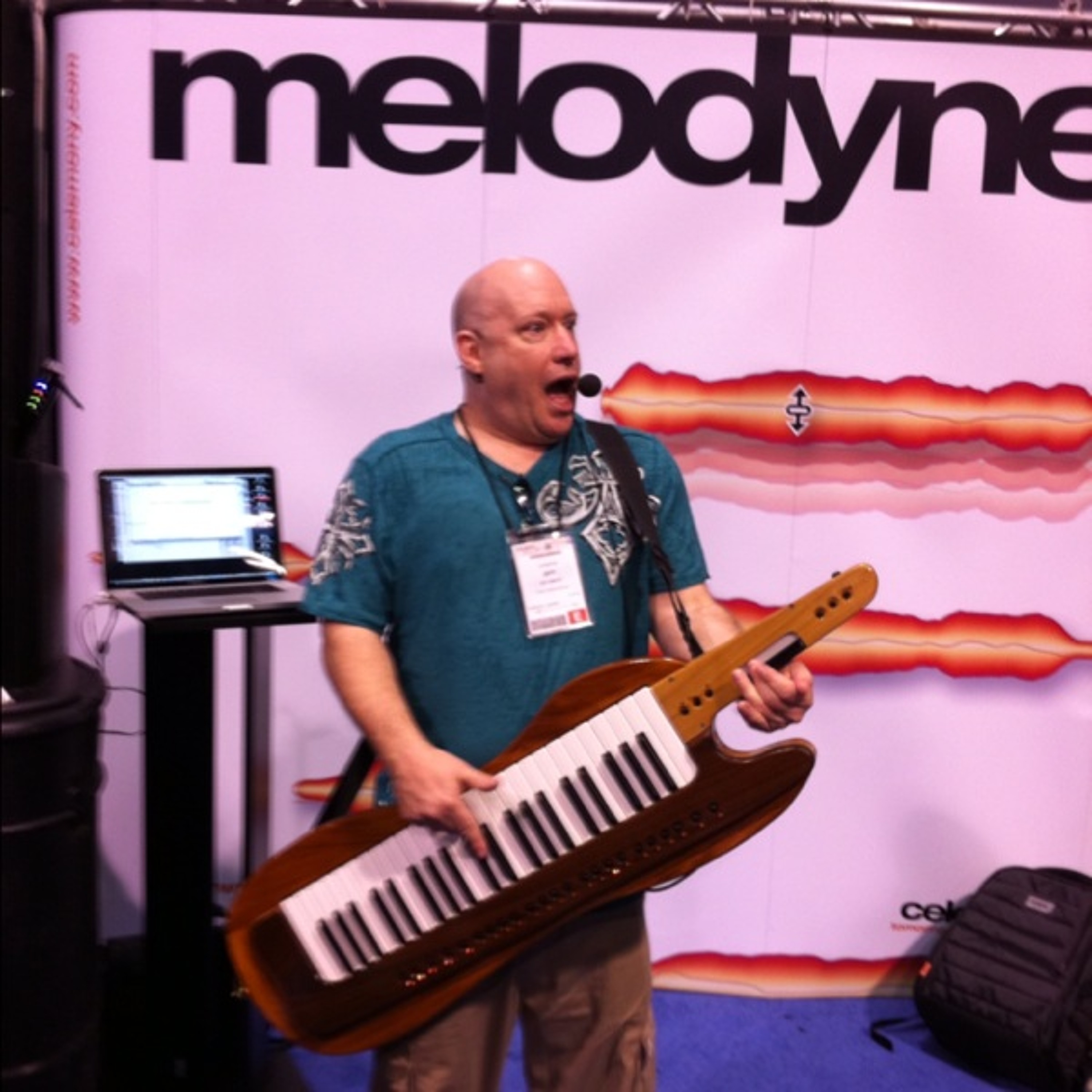 Crazy instrument at the melodyna booth NAMM at Anaheim Convention Center on Saturday morning episode artwork