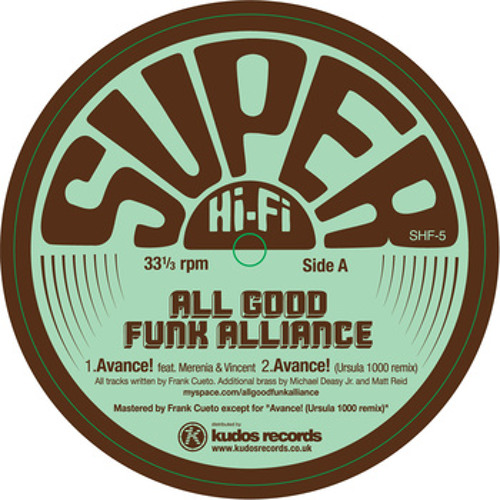 All Good Funk Alliance - Avance! ft Merenia & Vincent (Basement Freaks Remix)