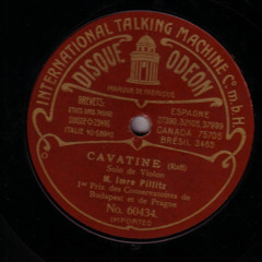 Cavatina in D (Joachim Raff, op.85,3) 1907 record Imre Pillitz