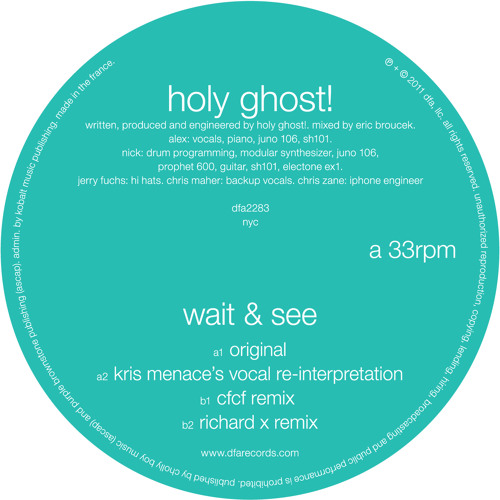 Holy Ghost! - Wait & See (CFCF Remix)