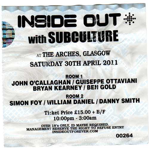 John O'Callaghan Subculture 055 LIVE The Last Night at InsideOut, Scotland April 2011