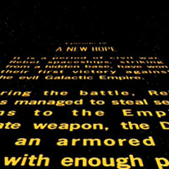 Star wars episode four crawl text converted to music koto
