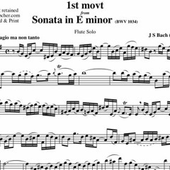 Extract: Bach: 1st movt Sonata in E min - slow speed