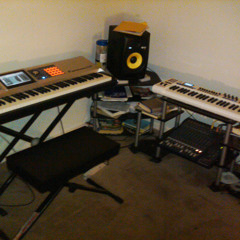 In the spacelab puttin together another Nasty Track... at I my studio....lol