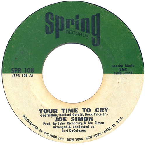 "Your Time To Cry" - Joe Simon (vinyl)