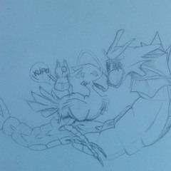 A Moogle Riding a Chocobo Riding a Gyarados
