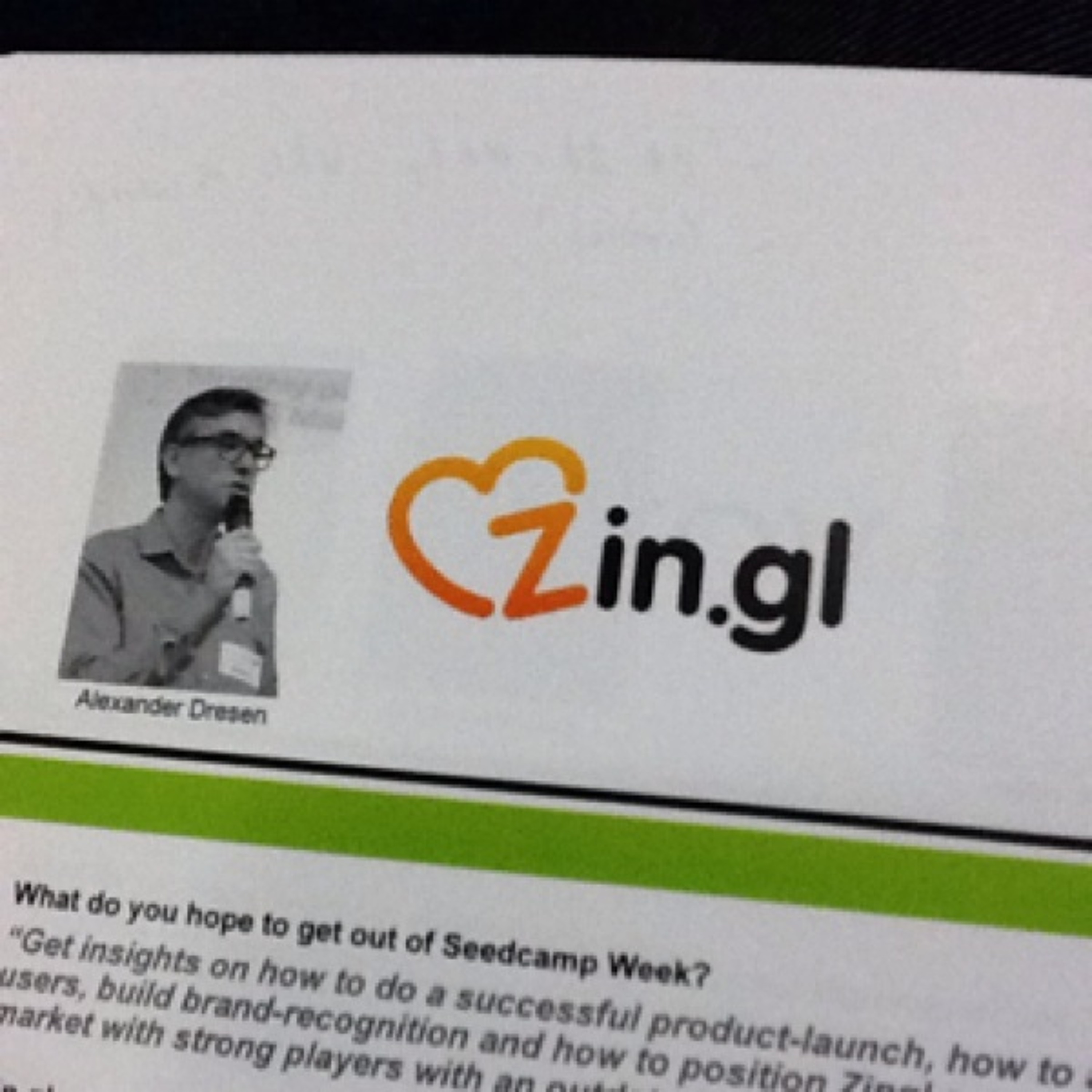 Zin.gl pitch #Seedcamp at Seedcamp London episode artwork