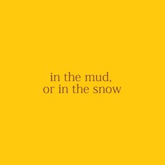 in the mud, or in the snow