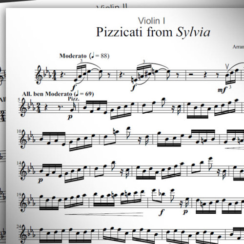 Delibes. Divertissement - Pizzicato from Sylvia. String Quartet arrangement