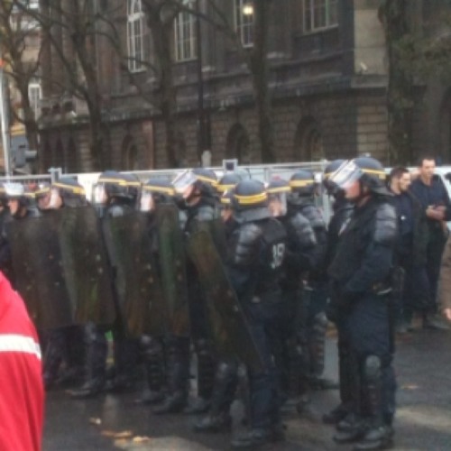 Sound: French siren... Image: Occupy Paris? at Pont Neuf