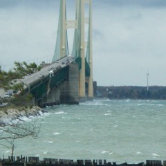 Rideing on a long bridge