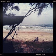 sleeping on the beach.