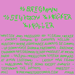 P!?018 - Florian Hecker "2/8 Bregman 4/8 Deutsch 7/8 Hecker 1/8 Hõller" 2x10" /// excerpt ///