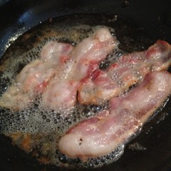 Bacon sizzling