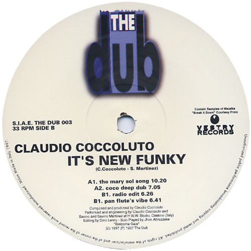 Claudio Coccoluto - It's New Funky (12" - 1997)
