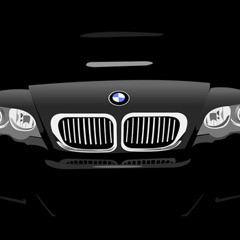 Девочка на черном BMW