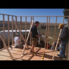 Erecting a wall at Eagle butte, SD