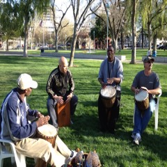 Drumming circle at todos santos park at Todos Santos Plaza