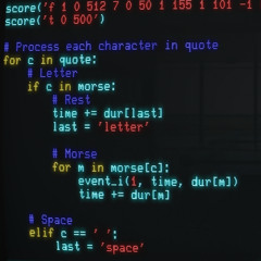 Computer Music Quote in Morse Code
