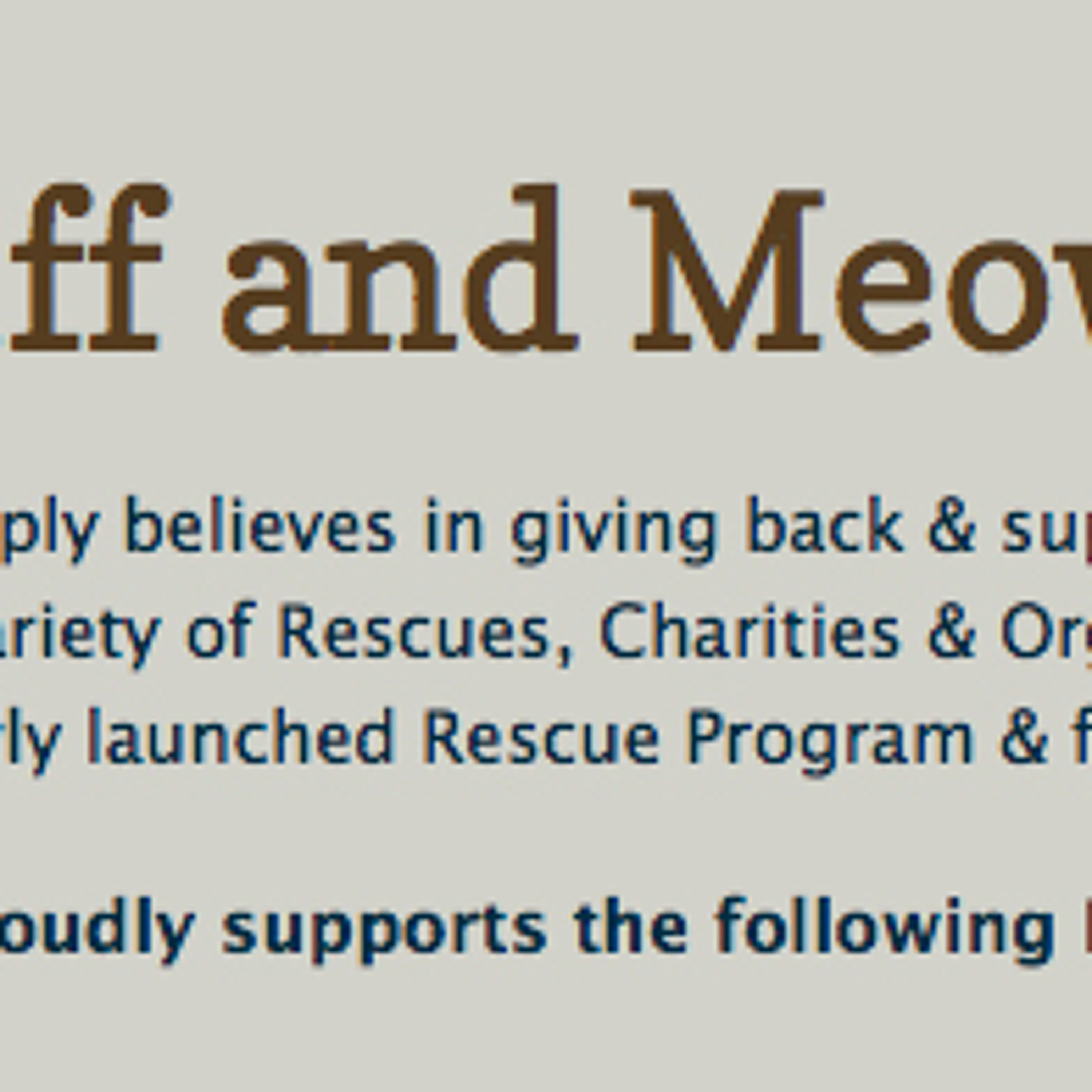 RUFF RUFF and MEOW Update - New Rescue Program launched