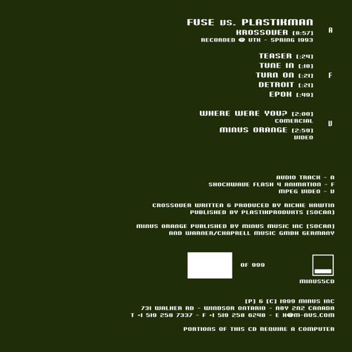F.U.S.E. vs Plastikman: Krossover (1999) MINUS5