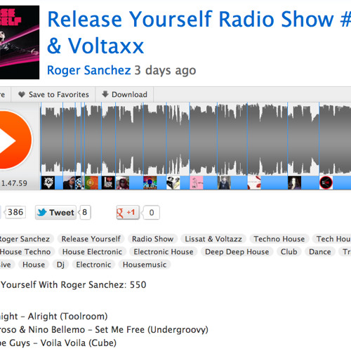 Roger Sanchez supporting "DJ Amoroso & Nino Bellemo - Set Me Free" Release Yourself Radio Show #550