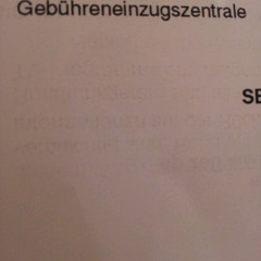 Deustch Dienstag: Gebühreneinzugszentrale