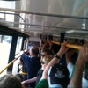 My ride to home from work today. This tram was taken over by Italian tifosi's before Italia v Republic of Ireland game. #Euro2012 #Poznan