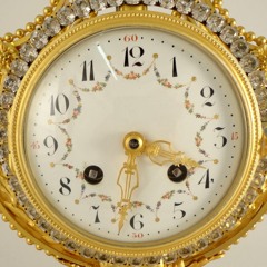 Antique lyre clock, bell striking