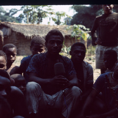 BayAka men singing with geedal (bow harp) playing
