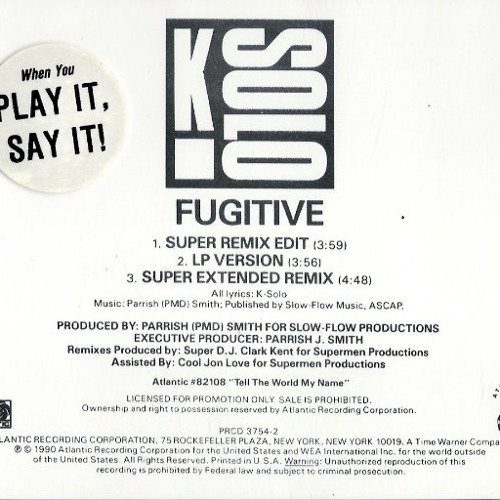 K-Solo - Fugitive (Clark Kent & Cool Jon Love Remix) (1990)