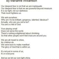 OUR DEEPEST FEAR "K.I.P. By. Marrianne Willamson" Poem To Song